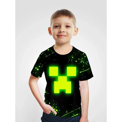 Fluorescenčná Budova 3D Tlač Chlapčenské Detské Krátke Rukávy Okrúhly Výstrih Potlač Nemeckého Ovčiaka Detské Chlapčenské Tričká