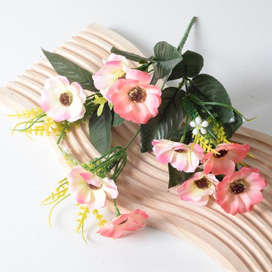 5 Bundles Artificial Flowers Realistic Fade Resistant Faux Silk Flower Bouquet for Vase Home Kitchen Table Decor Wedding Party Centerpiece