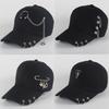 Fashion Hip Hop Cotton Baseball Cap Creative Piercing Ring Caps Punk Adult Casual Solid Adjustable Unisex Hat Snapback Hats