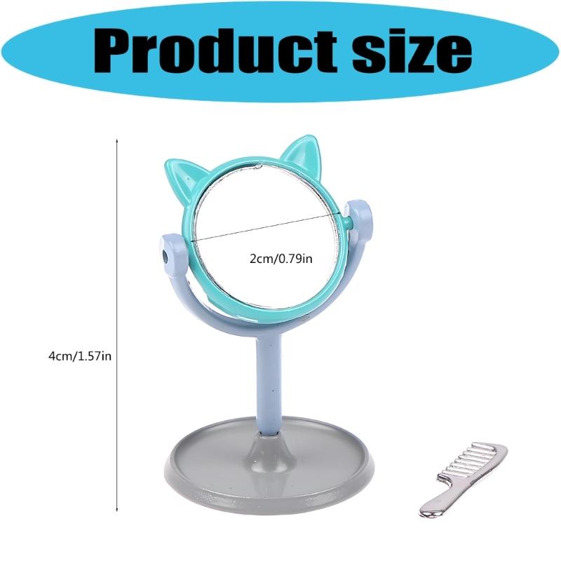 1:12 Scale Doll House Miniature Vanity Mirror With Comb Set For Realistic Scene Setting Decoration Doll Accessories