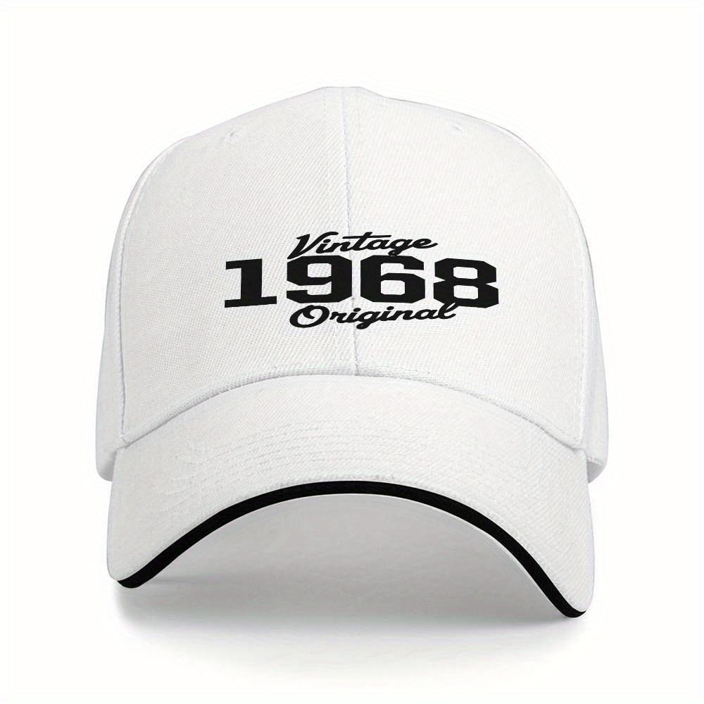 1pc 1pcs 1pc Vintage 1968 Original Text Adjustable Baseball Cap  Trucker Hat Suitable for  Lightweight with Adjustable Strap