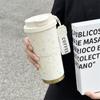 500ml Stars Print Coffee Thermos Cup 316 Stainless Steel Double Wall Vacuum Flask Portable Travel Mug with Handle Office School