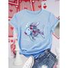 Women's T‑Shirt Lovely Ocean Fish Graphic Design Soft Casual Crew Neck Tee Top