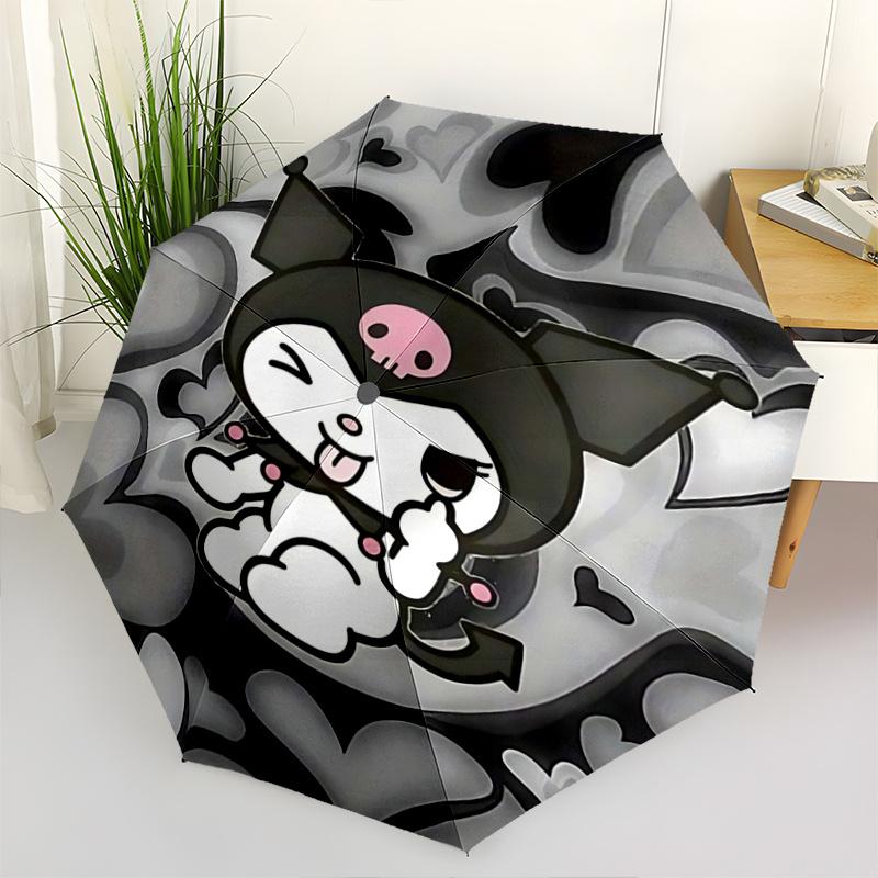 

1pc Bat Heart Love: Automatic Opening/Closing Umbrella with Foldable Design, Iron Frame, Outdoor Use, Perfect Gift for Fans, Travelers, Daily Use, Sui