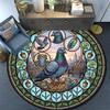 Jungle Parrot Glass Round Area Rug Under Office Chairs Bedroom Living Room Home Decor