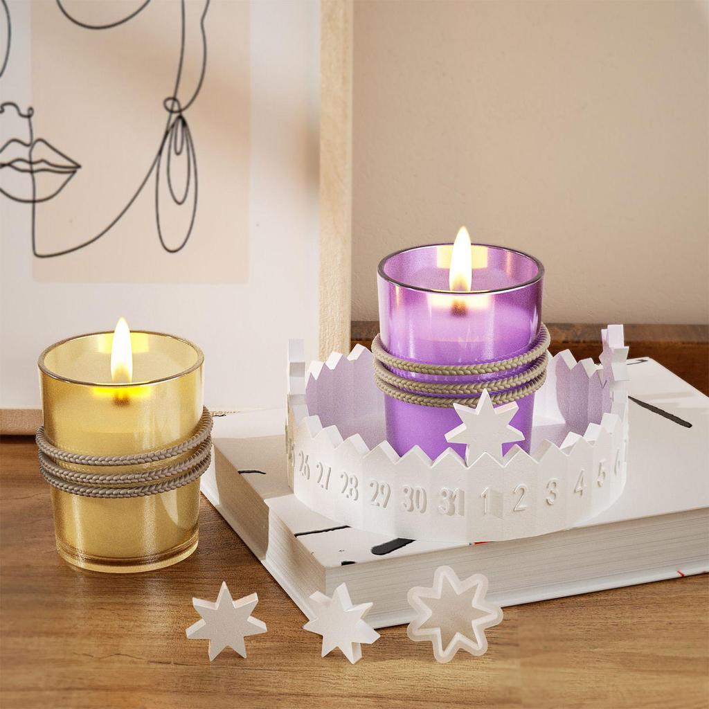 Christmas Molds Christmas Candle Holder Mold Advent Reusable Moulds 2 Pieces For Holiday Craft Plaster Concrete Cement Art