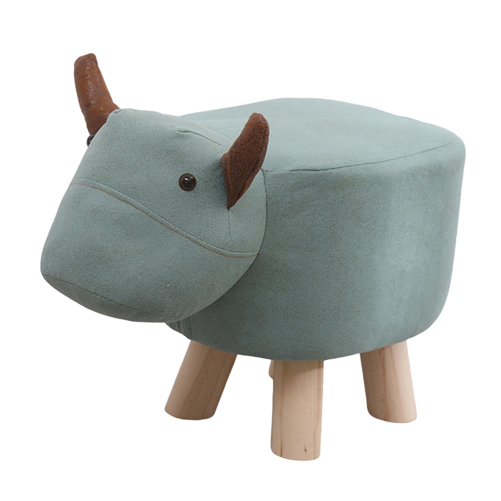 

Подставка для ног с изображением мультяшного животного, симпатичная мягкая пуфик с сиденьем из цельного дерева, мебель для детей, обучающий табурет, скамейка, декоративная для дома