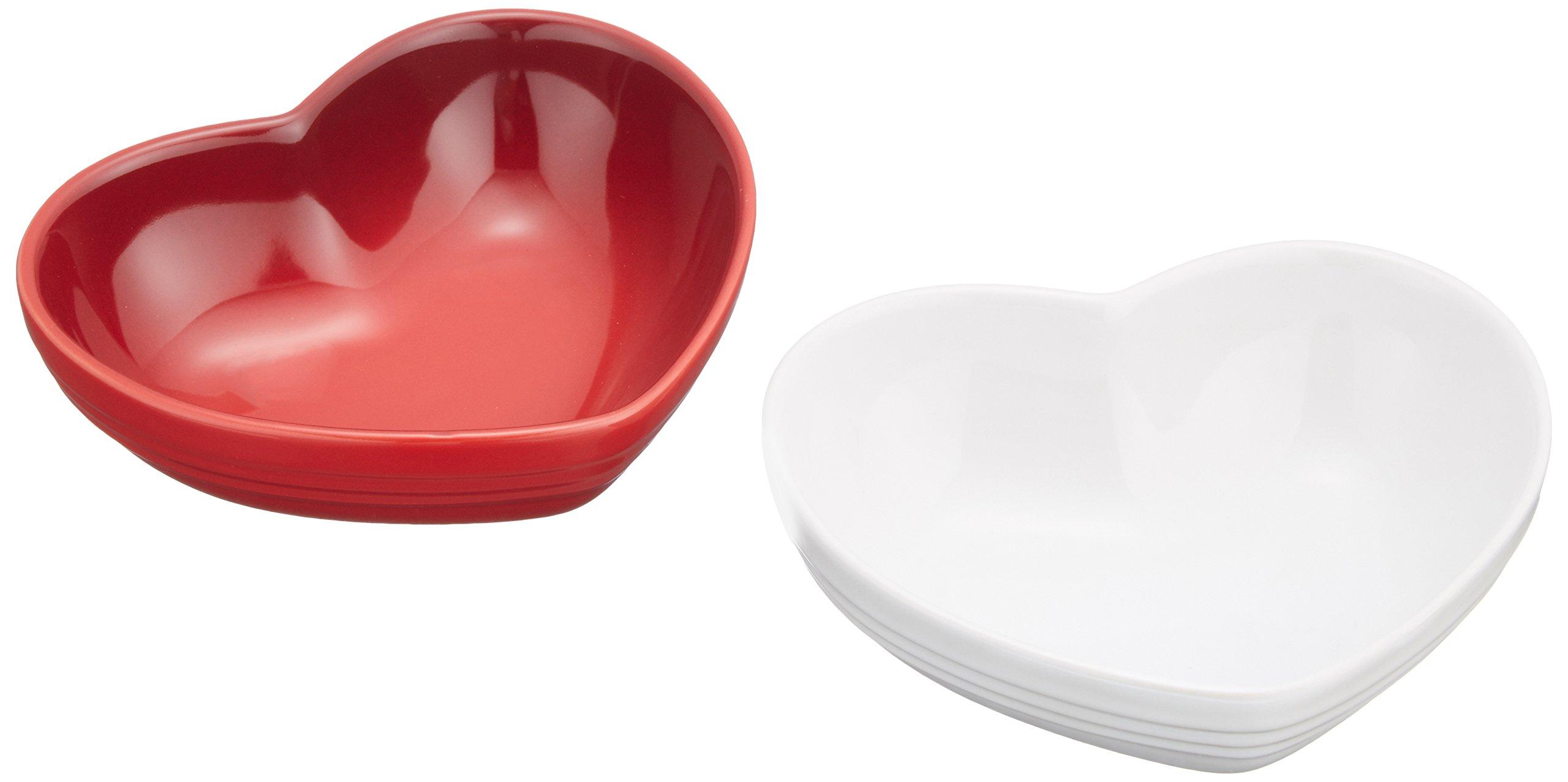 Le Creuset Heart Dish (S) Cherry Red White Luster