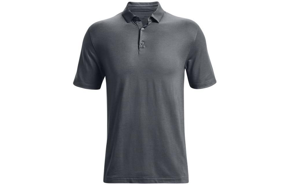 Under Armour Luxe Polo Shirts Men s Gray Crew Neck Thin Straight Fit 1370150-012 M