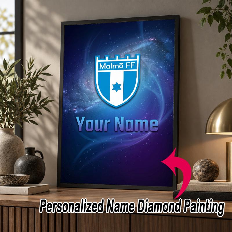 Custom Name Malmö FF 5D Diamond Painting Personalized Full Drill Diamond Art Kit Gift