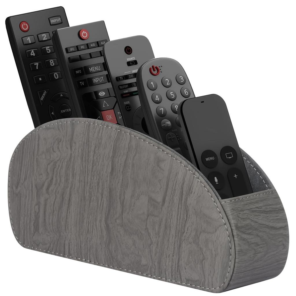 Remote Holder With Control 5 Compartments Pu Leather Remote Control Box For Desktop Storage Suitable For Tv Drawer Organizer For Home Storage