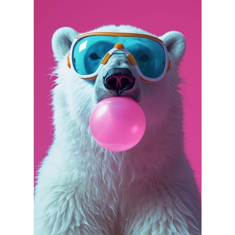 

Смешные милые животные постер с жевательной резинкой енот тигр лиса лама хомяк холст картина настенное искусство для гостиной домашний декор 21cm×30cm NoFrame