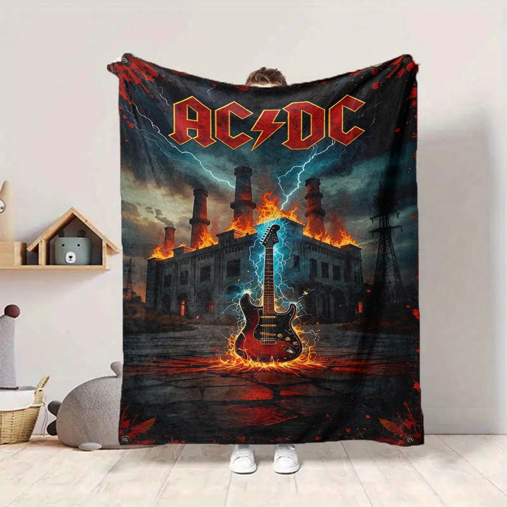 1pc AC/DC Band Merchandise Blanket Versatile for Couch, Office Bed