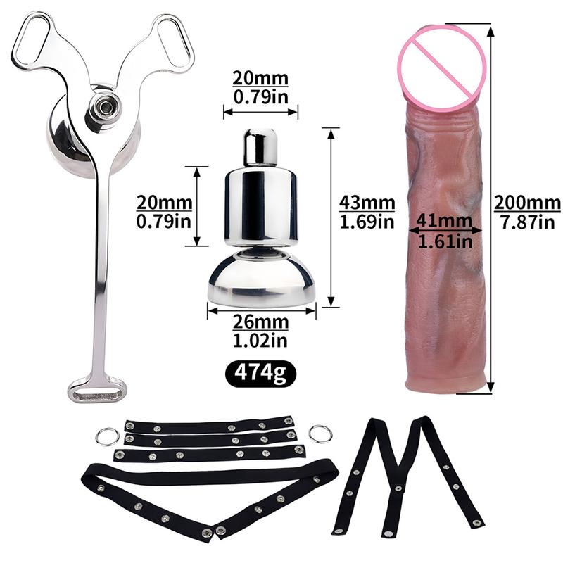FRKO Fufu Clip Chastity Cage Stainless Steel With Real Silicone Dildo BDSM Strapon Chastity Belt Device Slave Games Men Sex Toys