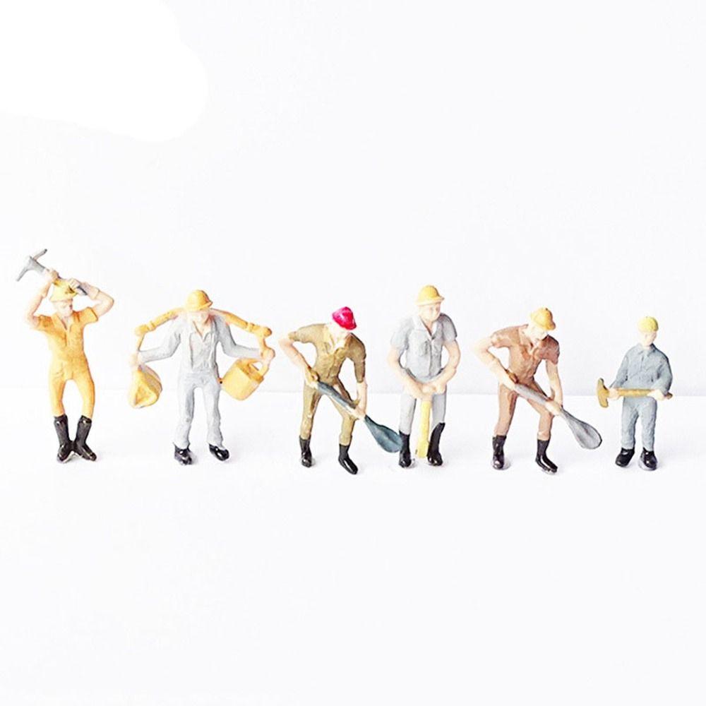 10/25pcs High Quality Mini Construction Worker Model Plastic Building People Figures Mixed Color Pose Miniature Home Decorations