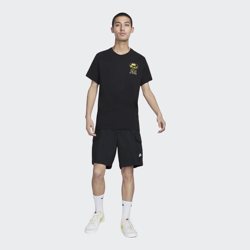 Nike Solid Color Logo Print Short Sleeve T-Shirt Men Tops Black FB9799-010