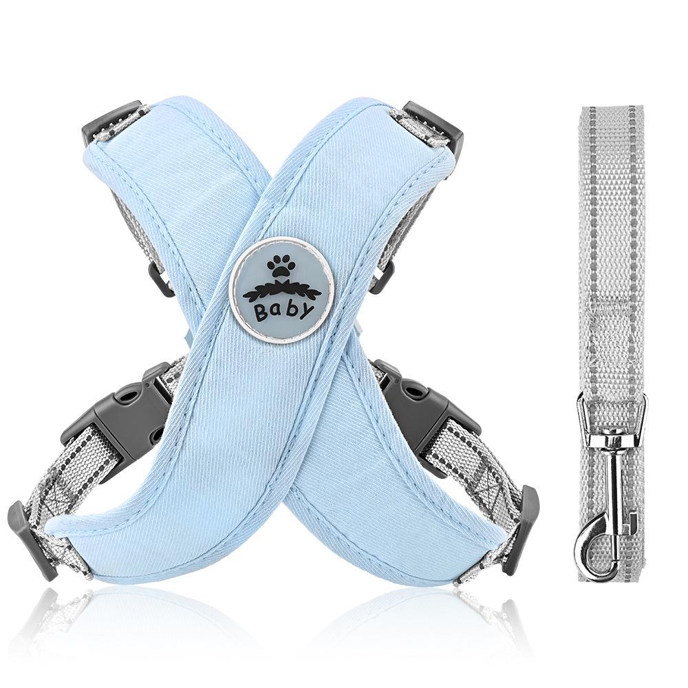 Reflective Vest-Style Anti-Pull Dog Harness with Leash for Small/Medium Pets