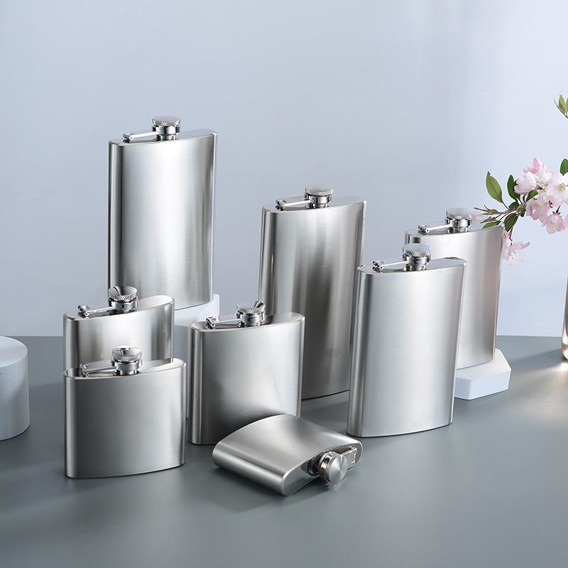 Edelstahl Flachmann 1-10 Unzen mit Deckel Whisky Tragbare Flasche Alkoholbehälter Outdoor Wandern Verdicken Weinflasche U-Form