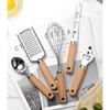 9 Pieces Kitchen Gadget Set with Wooden Handle, Stainless Steel Kitchen Tools Bottle/Can Opener Pizza Cutter