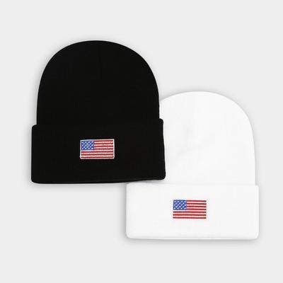 Autumn and Winter Fashion National Flag Wool Knitted Hat Men's and Women's Trendy Brand Stacking Hat Outdoor Couple Cold Hat