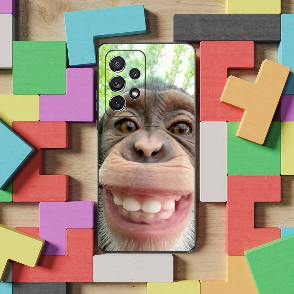 S-Sipping C-Caprisun Monkey Case For Samsung S21,S20,S10,Plus,S9,S22,S25,Ultra,S24,S23,FE,Lite,Soft Silicone Black