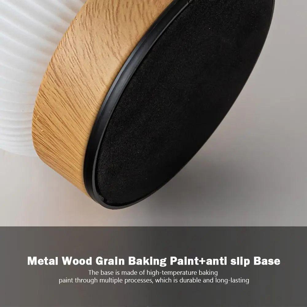 Wood Grain Base Touch Night Light 3 Color Temperatures Dimmable Bed Lamp Atmosphere Lighting