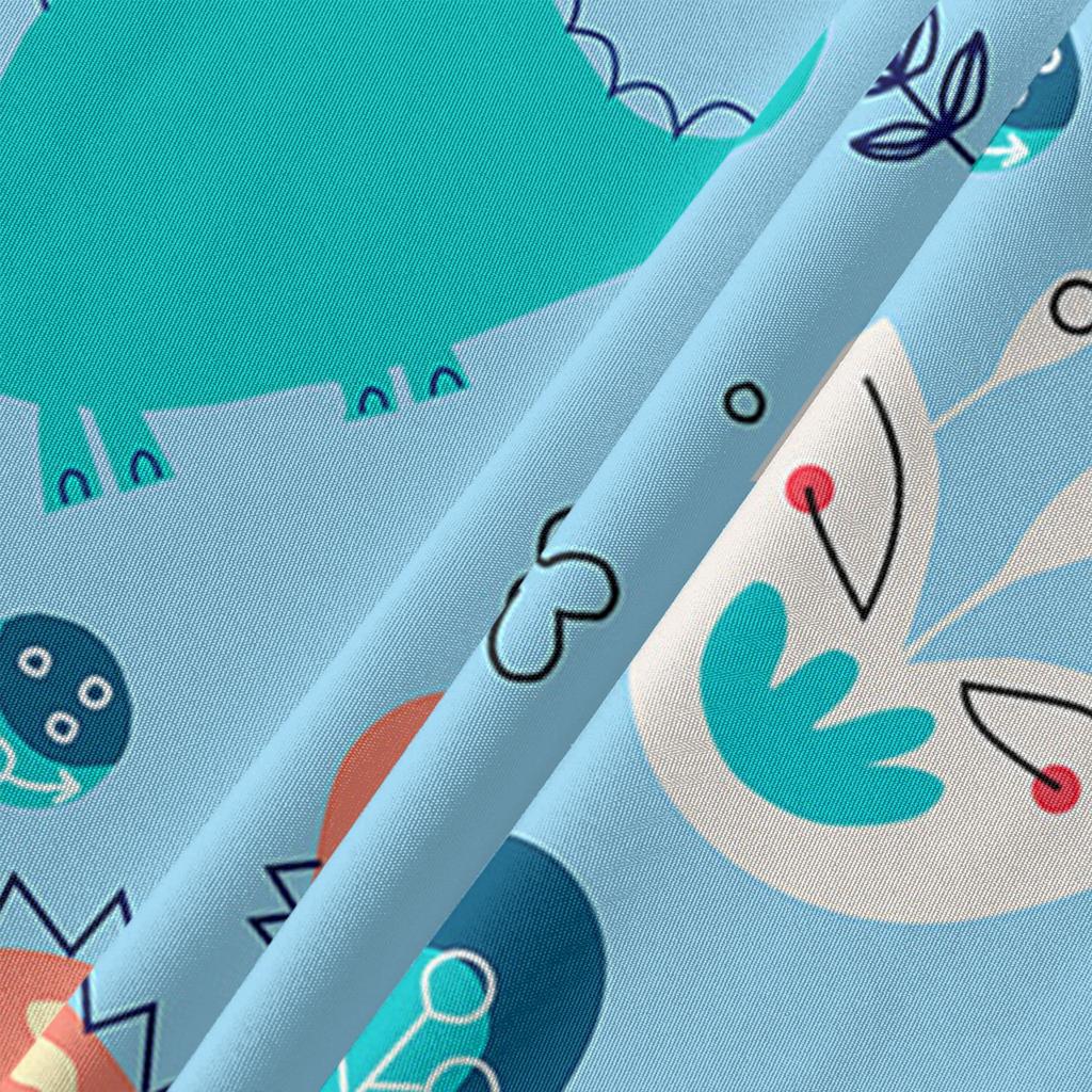 Dinosaur Flowers Leaves Lines Round Tablecloth Waterproof Table Cover For Wedding Party Decoration Dining Table Cover