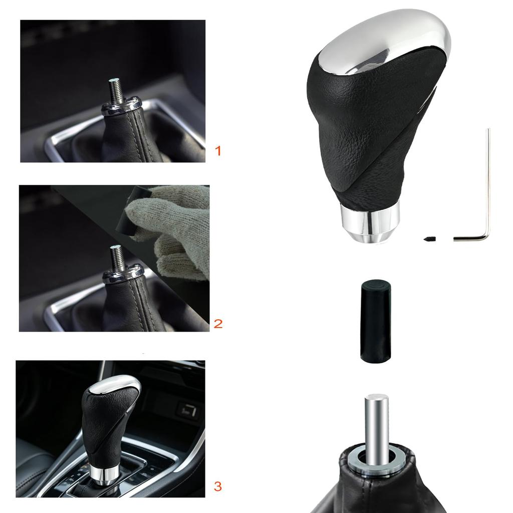 Lunsom Lightweight PU Leather Shift Shift Replacement Shift Knob for Manual Cars Knob, Lever, (Black)