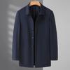 Men's Plus Size Mid-Length Lapel Trench Coat - Autumn Casual Single-Breasted Jacket