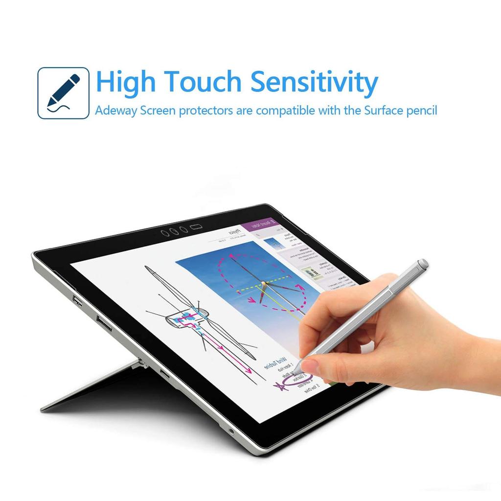 MEGOO Surface Pro Surface Pro Surface Pro 4 LCD-Schutzfolie aus gehärtetem Glas, einfach anzubringen, blasenfrei, automatische Adsorption, Glasfolie Surface Pro