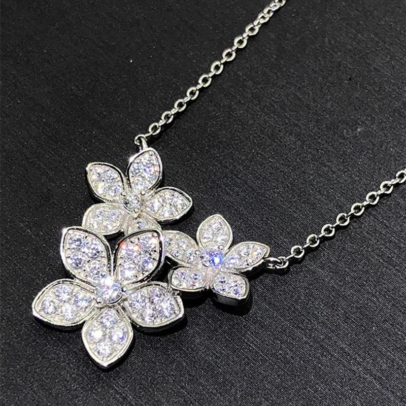 Floral Flower Necklace, Elegant Pastoral Exquisite Pendant, Lady'S Daily Matching Jewelry Woman