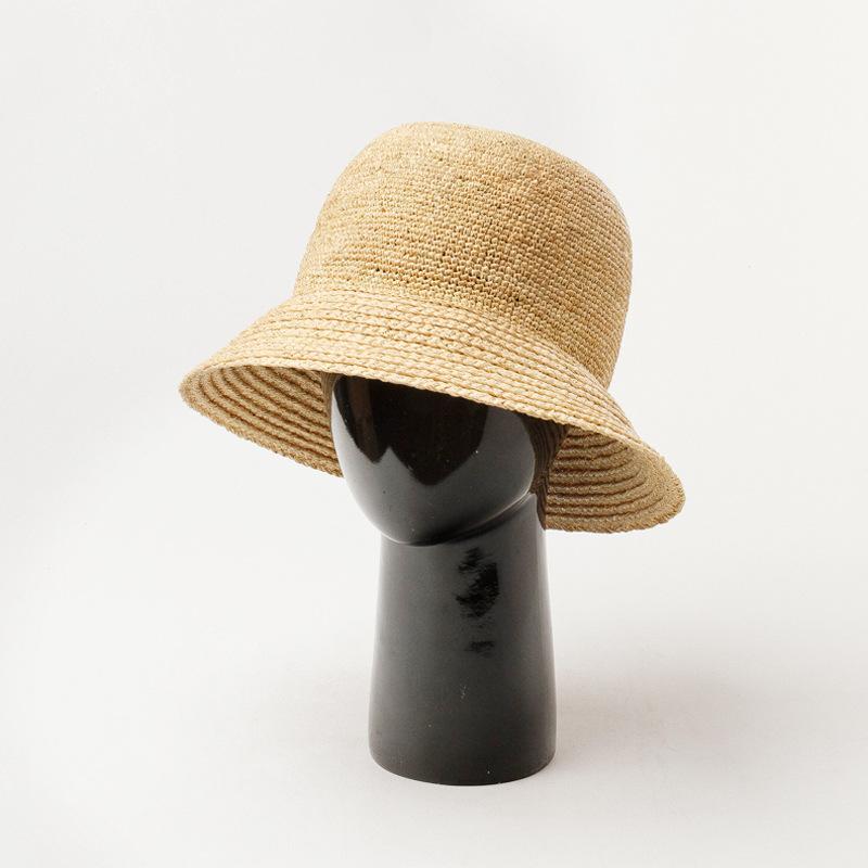 Spring Summer New Natural Raffia Handmade Fashion Fisherman Bucket Hat For Women Outdoor Sports Sun Hat Basin Hat Harajuku K Pop