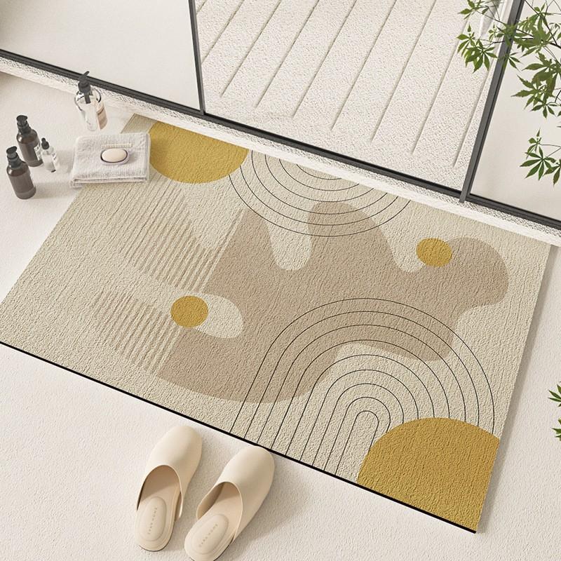 Silica Diatomite Bath Mat Absorbent Fast Drying Non Slip Floor Rug Bathroom Entrance Modern Minimalist