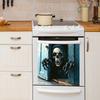 Skeleton Halloween Smile Open Door Glass Cabinet Kitchen Home Decor Stickers