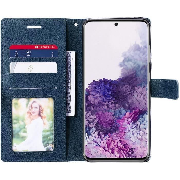 Lot 2 Verres Trempés+ Coque pour Samsung Galaxy S20 Bleu Marine Anti-Choc Protection 360°