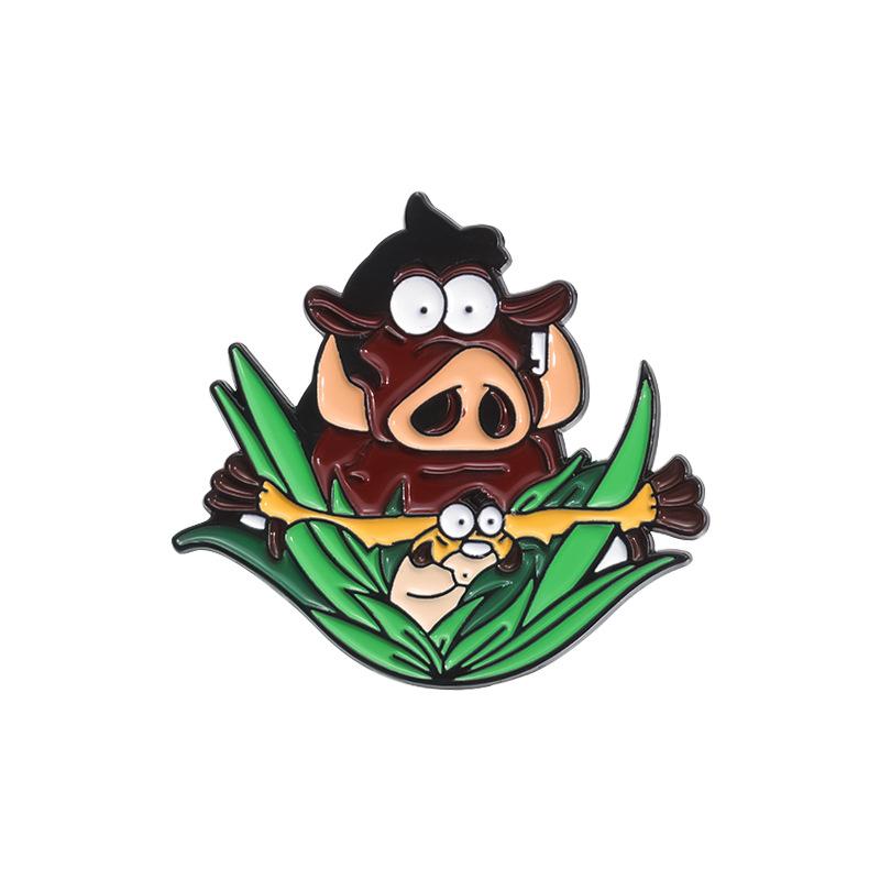 

Креативная мультяшная брошь с животным, красивая металлическая булавка с персонажем кабана, сплав, аксессуар для всех возрастов