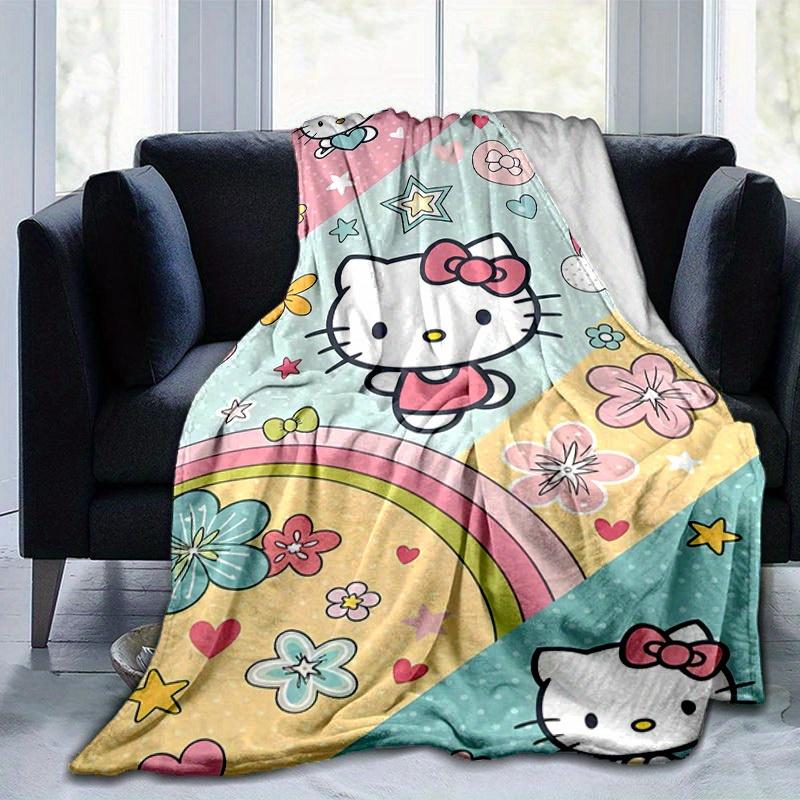 1pc. Hello Kitty Rainbow Stars Hearts Flowers Outdoor Blanket Home Off 100x150cm