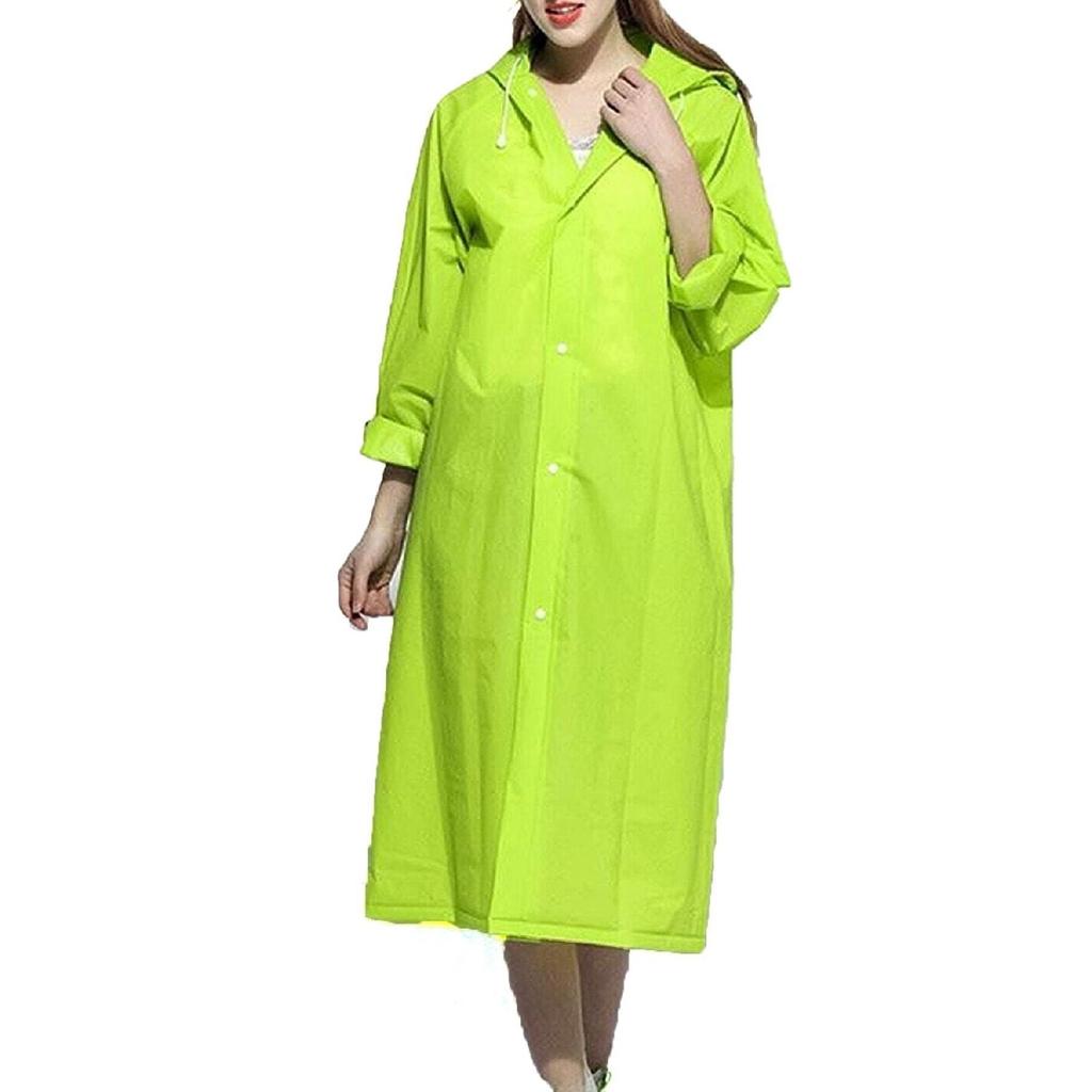 Wasserdichter Regenmantel für Damen und Herren mit Druckknopfverschluss und Kapuze Eva Weiß