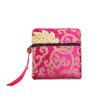 Traditional Chinese Brocade Square Pouch Embroidery Pattern Tassel Zipper Waterproof for Jewelry Cosmetic Home Travel Use