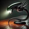 Einzigartiger Alien-Kreatur-Lampenständer, Schlafzimmer-Heimdekorative Lampen, Harz-Dekorationsartikel und Ornamente, Zwei Stile optional, 1 Stück