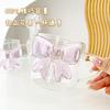 1Pcs Pink Bow Knot Glass Cup Coffee Milk Fruit Cup Heat-resistant Glass Drinks Mug Cups 13oz 400m Lovely Cup