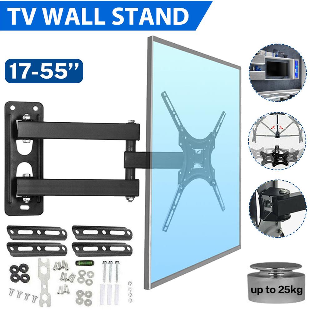 Universal Retractable TV Monitor Wall Mount Bracket Articulating Arms Swivel Tilt Extension Rotation TV Stand Expansion Bracket