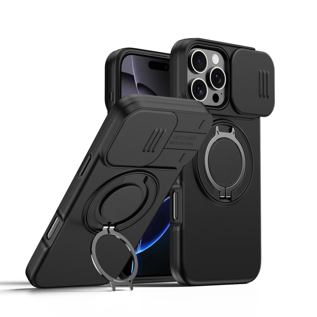 Armor Case For iPhone 17 16 15 14 13 12 Pro Max Plus 17Air Heavy Duty Rugged Magnetic Bracket Slide Camera Protection Cover