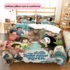 Retro Spirited Away Pattern Bedding Quilt Set  Home Decoration  Gift (1 * Duvet Cover + 2 * Pillowcase  Without Core)