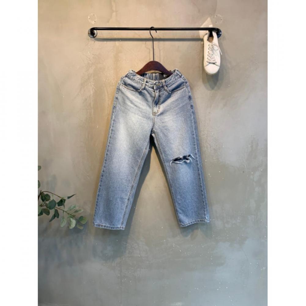 C S In The Room Women S Lemon baCk bandIng diStreSSed Cut Baggy jeanS 2Color