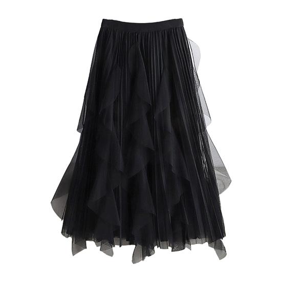Spódnica Tiulowa Damska Elastyczna Wysoki Stan Linia A Długa Tiulowa Spódnica Bajkowa Zwiewna Warstwowa Wielowarstwowa Maxi