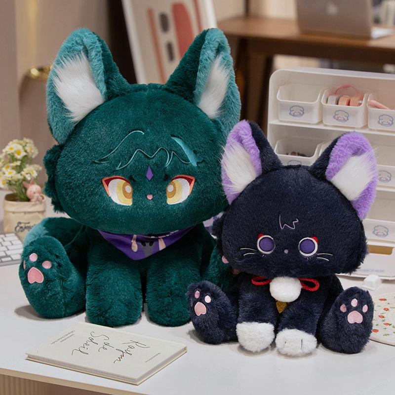 32-44cm New Anime Genshin Impact Scaramouche Cat Kawaii Plush Doll Wanderer Pet Cosplay Stuffed Pillow Toy Kids Birthday Gift