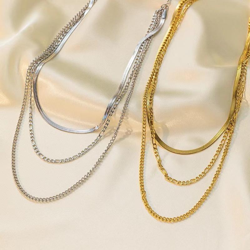 High Quantity Travel Souvenirs Alloy Gifts Gold/Silver Punk Short Necklace Multilayer Necklace Hip Hop Popular