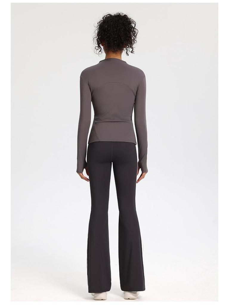 Giacca da Corsa da Donna Slim Fit ad Asciugatura Rapida - Manica Lunga, Top Casual con Zip per Palestra e Yoga, Primavera/Autunno.