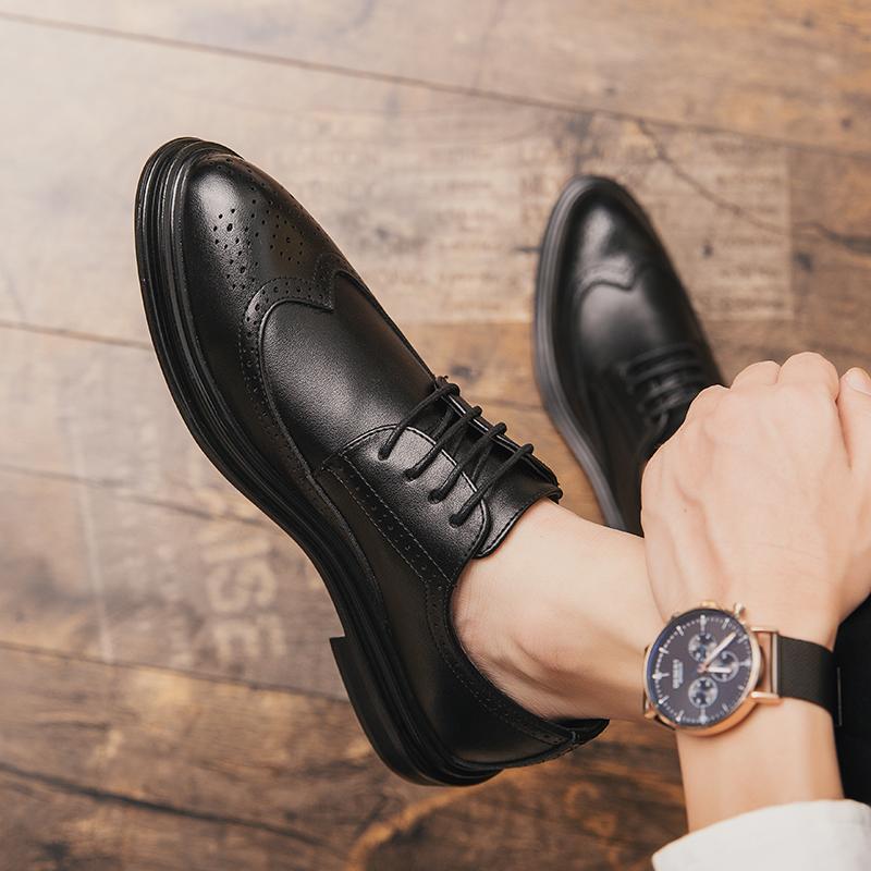 Fashion Men's Casual Shoes Brock Oxford Vintage Pointed Men's Official Shoes Spring and Autumn 2024 New Business Classic Men's Shoes